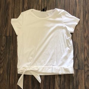 J. Crew white tie tee